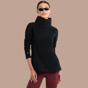 DUDLEY STEPHENS Cobble Hill Vello Fleece Turtleneck With Pockets Black Small